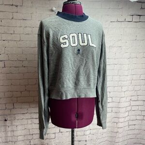 Soul Cycle size medium gray sweatshirt with soul patch